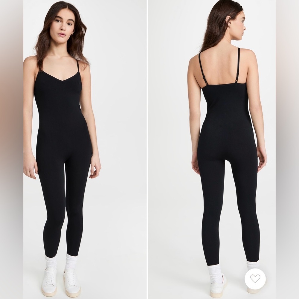 Hatch black ribbed unitard bodysuit size XS